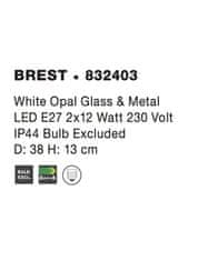 Nova Luce NOVA LUCE stropní svítidlo BREST stropní svítidlo bílé opálové sklo a kov E27 2x12W 832403