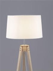 Nova Luce NOVA LUCE stojací lampa LE ROY bílé stínidlo přírodní dřevěná základna E27 1x12W 230V IP20 bez žárovky 9050165