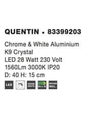 Nova Luce NOVA LUCE stropní svítidlo QUENTIN chromovaný hliník a K9 křišťál LED 28W 230V 3000K IP20 83399203
