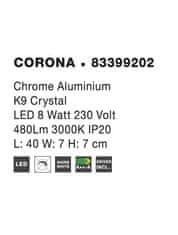 Nova Luce NOVA LUCE nástěnné svítidlo CORONA chromovaný hliník K9 křišťál LED 8W 230V 3000K IP20 83399202