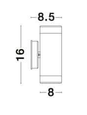 Nova Luce NOVA LUCE venkovní nástěnné svítidlo LIMBIO bílý akryl skleněný difuzor GU10 2x7W bez žárovky IP44 světlo nahoru a dolů 9010621