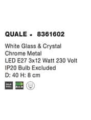 Nova Luce NOVA LUCE stropní svítidlo QUALE bílé sklo a křišťál E27 3x12W 8361602