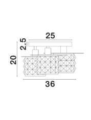 Nova Luce NOVA LUCE stropní svítidlo LAWAN chrom a matný černý kov strukturované sklo E14 3x5W 230V IP20 bez žárovky 9009292