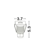 Nova Luce NOVA LUCE venkovní zapuštěné svítidlo do země BANG nikl satén hliník LED 1W 3000K 3V IP67 délka kabelu 1.80m použijte driver 9020170 9019213