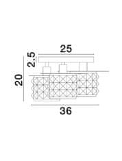 Nova Luce NOVA LUCE stropní svítidlo LAWAN lesklá zlatá a matný černý kov strukturované sklo E14 3x5W 230V IP20 bez žárovky 9009293