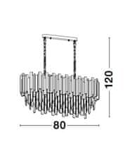 Nova Luce NOVA LUCE závěsné svítidlo GRANE zlatý kov a křišťál E14 8x5W 230V IP20 bez žárovky 9050130