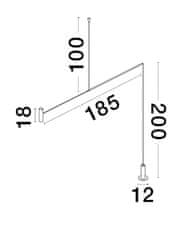 Nova Luce NOVA LUCE závěsné svítidlo VOICE LED černý hliník 3000K 12W 1200-2500mm 9061429