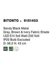 Nova Luce NOVA LUCE stropní svítidlo BITONTO černý kov bílé stínidlo E14 3x5W 230V IP20 bez žárovky 9151403