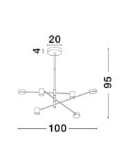 Nova Luce NOVA LUCE závěsné svítidlo NORDIK černé železo a akryl LED 36W 3000K L103 H65 stmívatelné 9080121