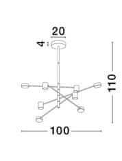 Nova Luce NOVA LUCE závěsné svítidlo NORDIK černé železo a akryl LED 48W 3000K L103 H65 stmívatelné 9080122