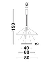 Nova Luce NOVA LUCE závěsné svítidlo EMPATIA černý hliník a akryl LED 108W 230V 3000K IP20 stmívatelné 9173108