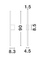 Nova Luce NOVA LUCE nástěnné svítidlo ADEN LED 15W 3000K hliník černá 9081100