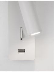 Nova Luce NOVA LUCE bodové svítidlo FUSE bílý hliník nastavitelné vypínač na těle - USB nabíjení LED Samsung 3W 3000K IP20 9170101