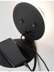Nova Luce NOVA LUCE bodové svítidlo ECLIP černý hliník nastavitelné vypínač na těle USB nabíjení LED Samsung 230V 3000K osvětlení 6W čtecí lampička 3W IP20 9173282