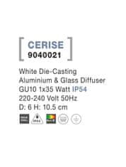 Nova Luce NOVA LUCE venkovní stropní svítidlo CERISE bílý litý hliník a skleněný difuzor GU10 1x7W IP54 220-240V bez žárovky 9040021