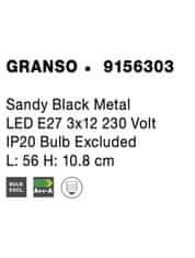Nova Luce NOVA LUCE stropní svítidlo GRANSO černý kov E27 3x12W 230V IP20 bez žárovky 9156303
