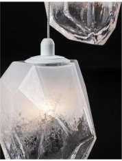 Nova Luce NOVA LUCE závěsné svítidlo ICE bílé sklo s přechody a bílý kov G9 3x5W 230V IP20 bez žárovky 9160233