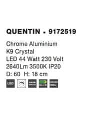 Nova Luce NOVA LUCE stropní svítidlo QUENTIN chromovaný hliník a K9 křišťál LED 44W 230V 3500K IP20 9172519