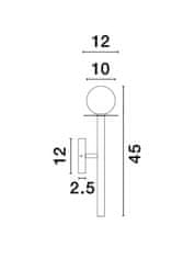 Nova Luce NOVA LUCE nástěnné svítidlo PIELO černý kov opálové sklo G9 1x5W bez žárovky 9043310