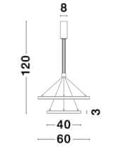 Nova Luce NOVA LUCE závěsné svítidlo EMPATIA bílý hliník a akryl LED 108W 230V 3000K IP20 stmívatelné 9172760