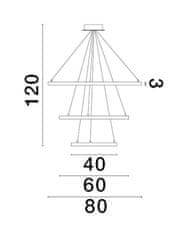 Nova Luce NOVA LUCE závěsné svítidlo EMPATIA LED 108W 3000K hliník černá 807 plus 600 plus 395x2000mm stmívatelné 9172867