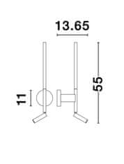 Nova Luce NOVA LUCE nástěnné svítidlo HANDY bílý hliník a akryl nastavitelné/rotační - vypínač na těle LED Samsung 230V 3000K osvětlení 6W čtecí lampička 3W IP20 9182811