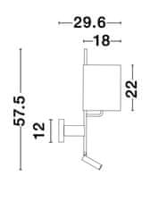 Nova Luce NOVA LUCE nástěnné svítidlo YAMA bílé stínidlo a bílý hliník nastavitelné - vypínač na těle E27 1x12W 230V IP20 bez žárovky LED Samsung 3W 3000K čtecí lampička 9180511