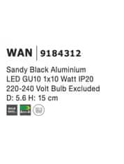 Nova Luce NOVA LUCE bodové svítidlo WAN černý hliník GU10 1x10W IP20 220-240V bez žárovky 9184312