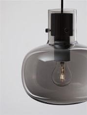 Nova Luce NOVA LUCE závěsné svítidlo CINZIA kouřové sklo černý kabel černá kovová základna E27 1x12W 230V IP20 bez žárovky 9236510