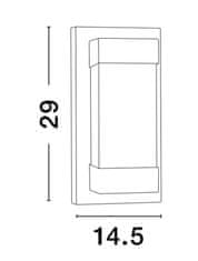 Nova Luce NOVA LUCE venkovní nástěnné svítidlo LETO černý hliník akrylový difuzor LED 18W 3000K 220-240V 120st. IP65 9060203