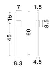 Nova Luce NOVA LUCE nástěnné svítidlo ADEN LED 10W 3000K hliník černá 9081104