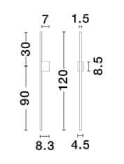 Nova Luce NOVA LUCE nástěnné svítidlo ADEN LED 20W 3000K hliník černá 9081105