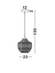 Nova Luce NOVA LUCE závěsné svítidlo CLARO kouřové sklo černý kov E27 1x12W 230V IP20 bez žárovky 9103531