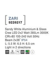 Nova Luce NOVA LUCE venkovní nástěnné svítidlo ZARI bílý hliník a sklo Cree LED 2x2W 3000K 100-240V 2x38st. IP54 světlo ve dvou směrech 9226217