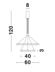 Nova Luce NOVA LUCE závěsné svítidlo EMPATIA zlatý mosazný hliník a akryl LED 60W 230V 3000K IP20 stmívatelné 9172860