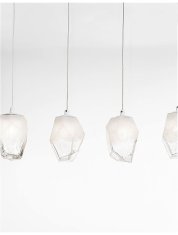 Nova Luce NOVA LUCE závěsné svítidlo ICE bílé sklo s přechody a bílý kov G9 5x5W 230V IP20 bez žárovky 9260235
