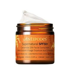 Antipodes Jemný opalovací krém na obličej SPF 50+ Supernatural (Ceramide Silk Facial Sunscreen) 60 ml