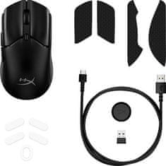 HyperX HP HyperX Pulsefire Haste 2 Mini/Herní/Optická/Pro praváky/26 000 DPI/Drátová+bezdrátová/Černá