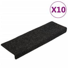 Vidaxl Nášlapy na schody 10 ks černé 65x21x4 cm vpichované