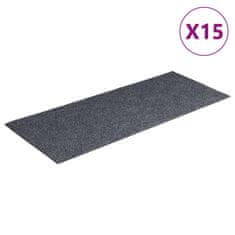 Vidaxl Samolepící nášlapy na schody obdélník 15 ks 60x25cm světle šedé