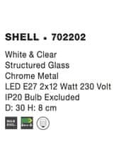 Nova Luce NOVA LUCE stropní svítidlo SHELL bílá a čiré strukturované sklo E27 2x12W 702202