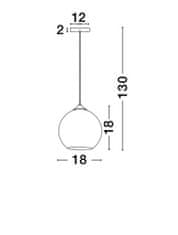 Nova Luce NOVA LUCE závěsné svítidlo BLAZE měďené sklo a černý kov E27 1x12W 230V IP20 bez žárovky 8142680