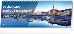 Presco Publishing NOTIQUE Stolní kalendář Plánovací daňový – Světová města 2025, 33 x 12,5 cm