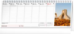 Presco Publishing NOTIQUE Stolní kalendář Plánovací daňový – Světová města 2025, 33 x 12,5 cm