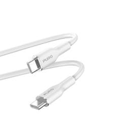 shumee Měkký kabel PURO ICON – kabel USB-C na USB-C 1,5 m (bílý)