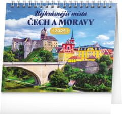 Presco Publishing NOTIQUE Stolní kalendář Nejkrásnější místa Čech a Moravy 2025, 16,5 x 13 cm