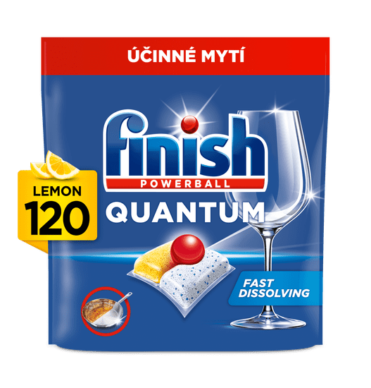 Finish Quantum All in 1 kapsle do myčky nádobí Lemon Sparkle 120 ks