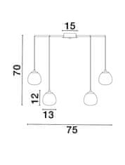 Nova Luce NOVA LUCE závěsné svítidlo THE EGG zlatá a matný černý kov lesklé opálové sklo G9 12x5W 230V IP20 bez žárovky 9009261