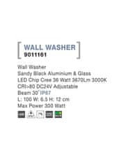 Nova Luce NOVA LUCE WALL WASHER černý hliník a sklo LED Chip Cree 36W 3000K DC24V nastavitelné 30st. IP67 Max Power 300W 9011161