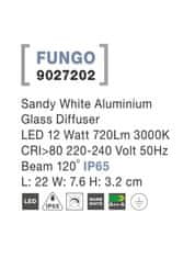 Nova Luce NOVA LUCE venkovní nástěnné svítidlo FUNGO bílý hliník skleněný difuzor LED 12W 3000K 220-240V 120st. IP65 světlo dolů 9027202